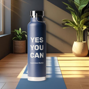Yes You Can   Minimalist Personalized Name Water Bottle