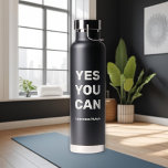Yes You Can | Personalized Name Workout Gym  Water Bottle<br><div class="desc">Modern Yes You Can | Personalized Name Workout Gym Copper Vacuum Insulated Water Bottle design. You can leave the words "YES YOU CAN" or customize it with your own text. Add your name to it, too. It is simple and easy to personalize to your need. The water bottle keeps your...</div>