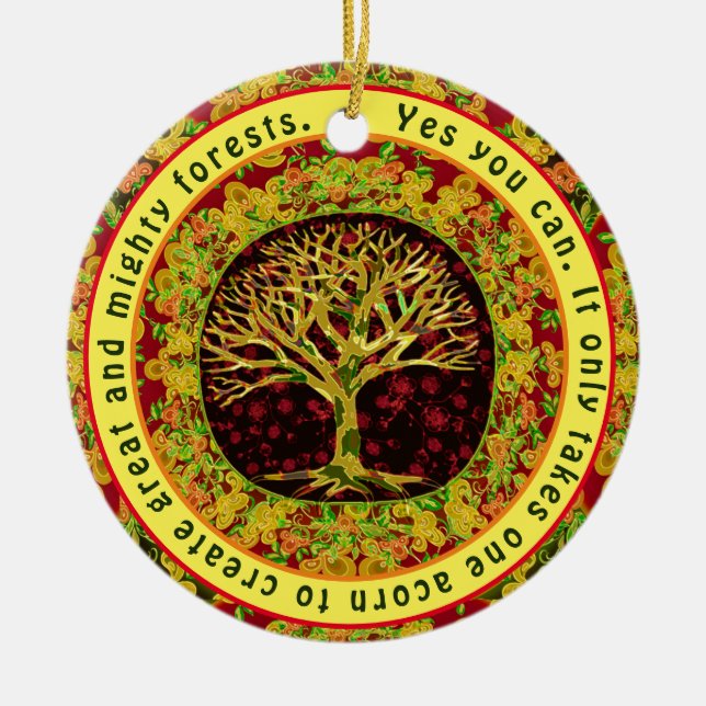Yes You Can Positive Message Ceramic Ornament (Front)