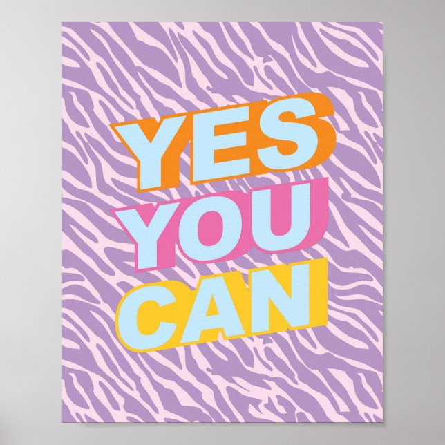 Yes You Can Poster 90s Aesthetic Quote Poster (Front)