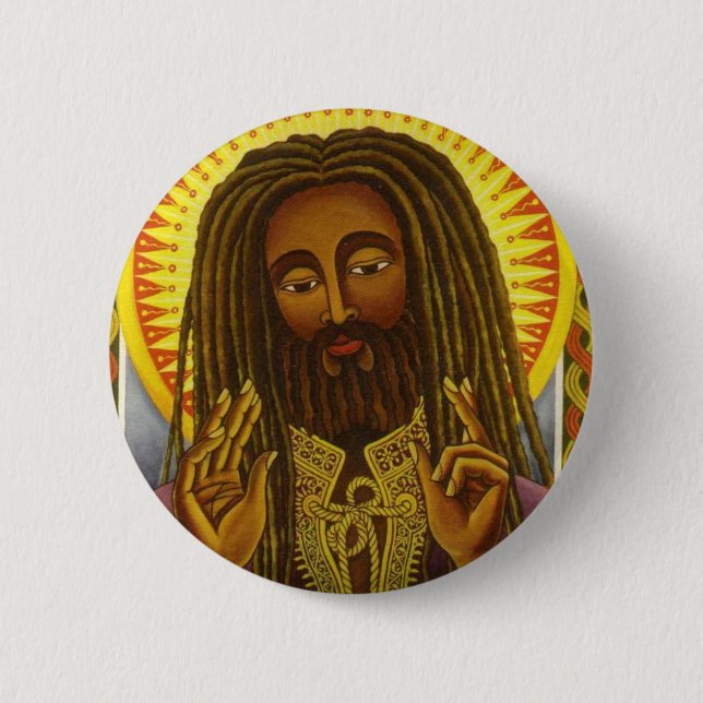Yeshu Rasta Fari 2 Inch Round Button (Front)