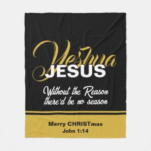 YESHUA JESUS Reason for Season Christian Christmas Fleece Blanket