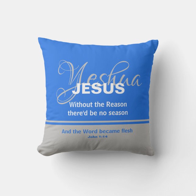 Yeshua JESUS REASON SEASON Christmas Throw Pillow (Front)