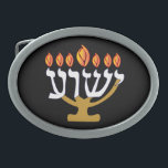 Yeshua Menorah Oval Belt Buckle<br><div class="desc">I created this Yeshua Menorah because Yeshua, (Jesus) is the Light of the world. It is a great way to share your faith with others.</div>