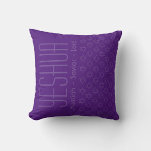 YESHUA Messiah Saviour Lord Custom PURPLE Throw Pillow