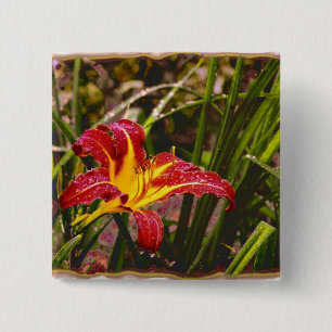 Yesterday Lily After The Rain 2 Inch Square Button
