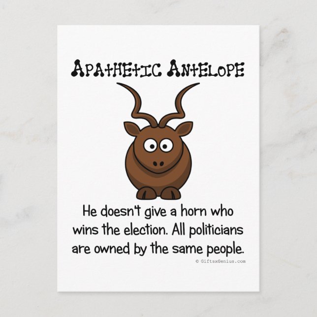 Yet another apathetic voter postcard (Front)