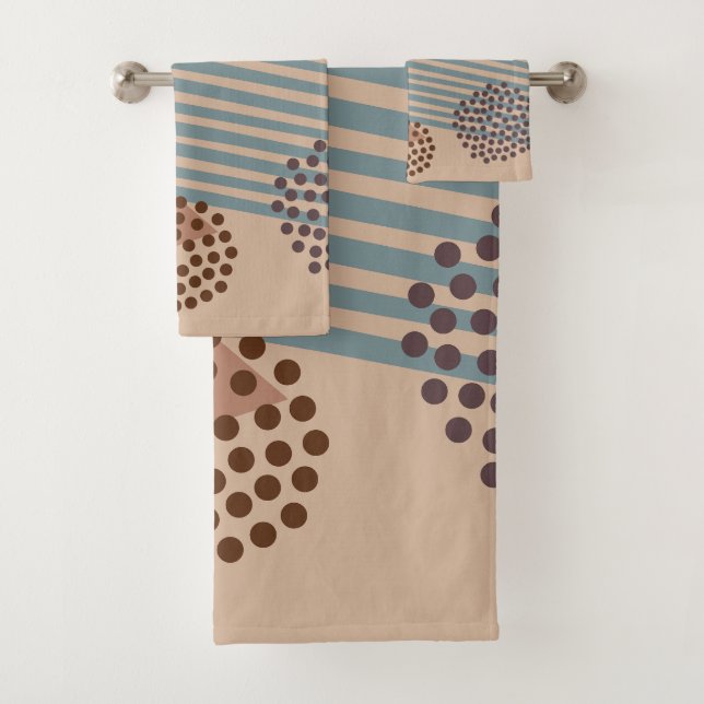 Yet Another Mid-Century Abstract  Bath Towel Set (Insitu)
