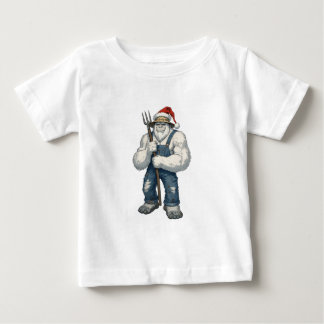 Yeti Abominable Snowman Farmer Funny Holiday Farm  Baby T-Shirt