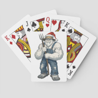 Yeti Abominable Snowman Farmer Funny Holiday Farm  Playing Cards