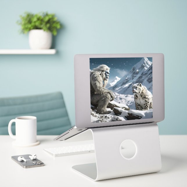 Yeti and The Snow Leopard (Laptop On Desk)