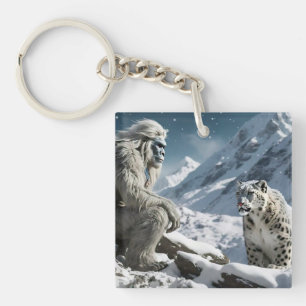 Yeti and The Snow Leopard Keychain