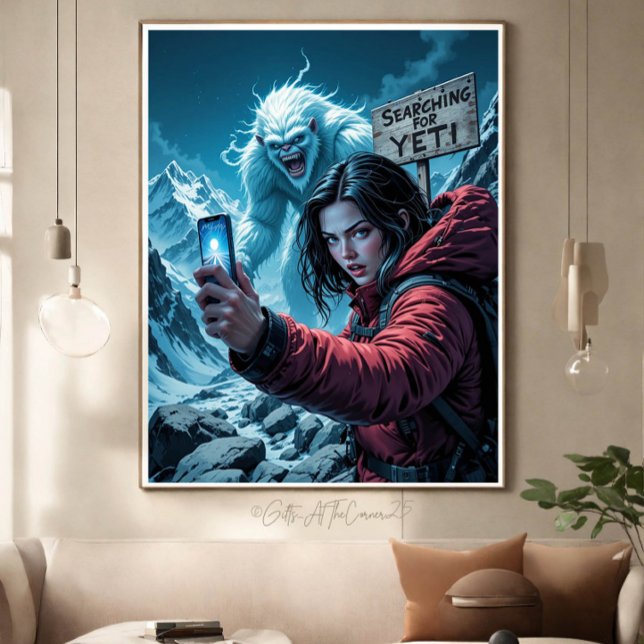 Yeti Bigfoot Sasquatch Selfie Canvas Print (Creator Uploaded)