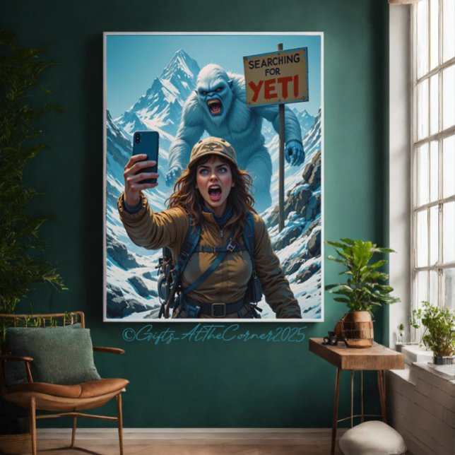 Yeti Bigfoot Sasquatch Selfie Mount Everest Canvas Print (Creator Uploaded)