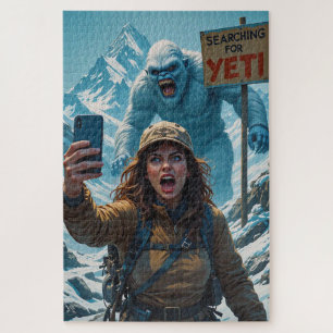 Yeti Bigfoot Sasquatch Selfie Mount Everest Jigsaw Puzzle