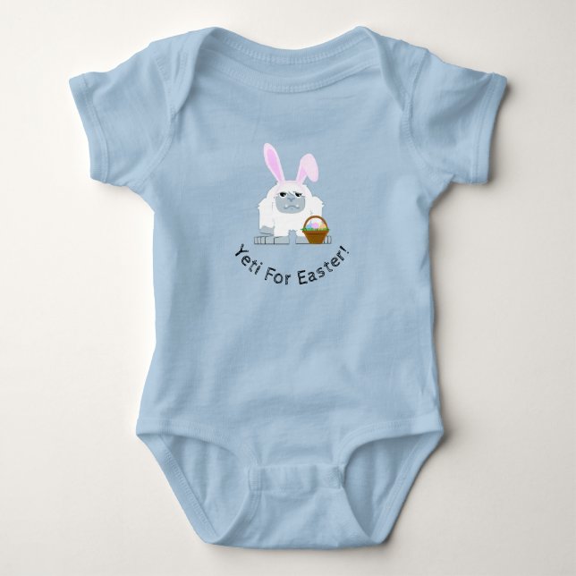 Yeti For Easter Cute Easter Yeti  Baby Bodysuit (Front)