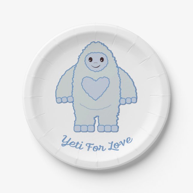 Yeti for Love Paper Plate (Front)