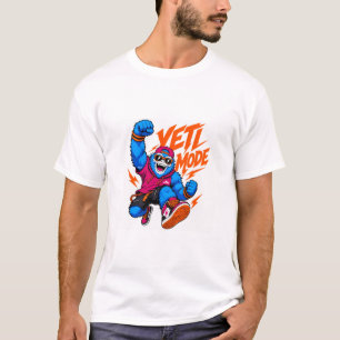 Yeti Mode Blue Monster Graphic Men's T-Shirt
