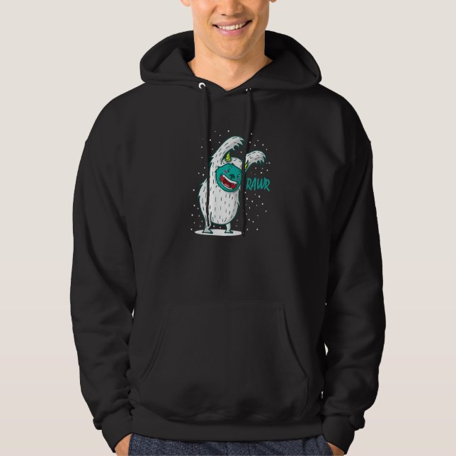 Yeti Monsters Frighten In The Snow Hoodie (Front)