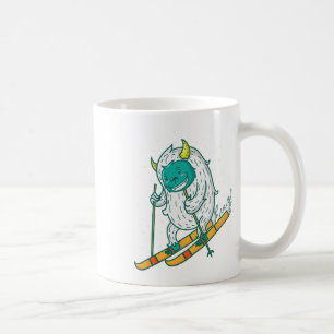 Yeti Polar Bear Skiing In Winter Coffee Mug