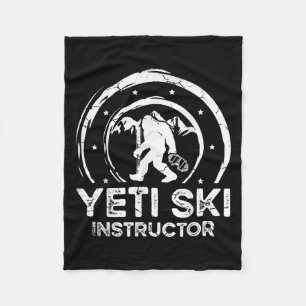 Yeti Ski Instructor Sasquatch For A Women Skier Fu Fleece Blanket