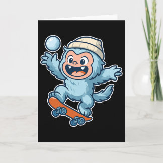 Yeti Snowll Skateboard Fun Card