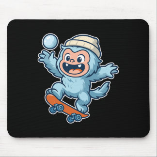 Yeti Snowll Skateboard Fun Mouse Pad