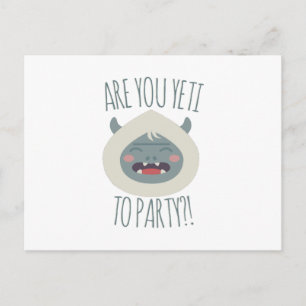Yeti To Party Invitation Postcard