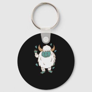 Yeti wakes Snow Man creature footprints Keychain