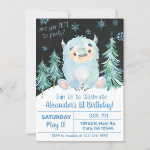 Yeti winter boy birthday invite, Yeti invitation. Invitation