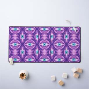 Yeux bleus dans un feuillage pourpre Art botanique