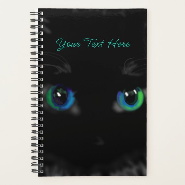 Yeux de chat noir Planificateur personnalisé Votre (Devant)