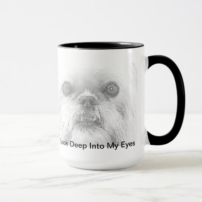 Yeux de chien de griffon de Bruxelles de tasse (Droite)
