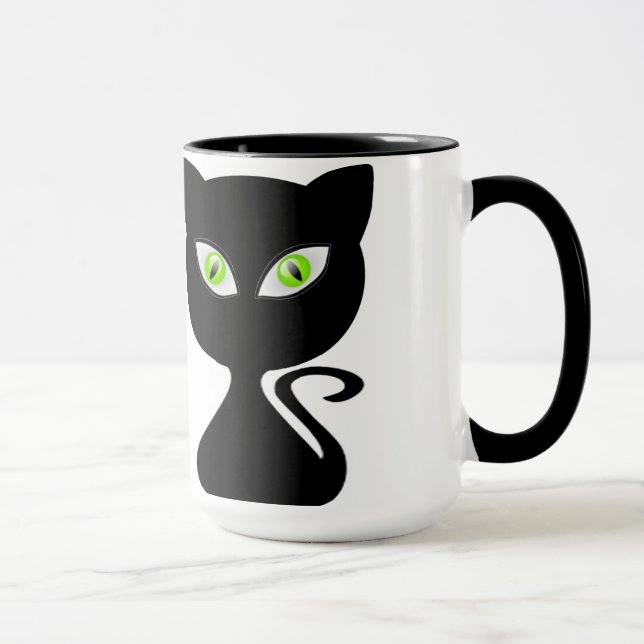 Yeux verts de conception de Coffe de tasse de chat (Droite)