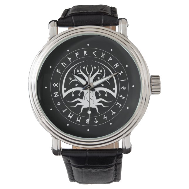 Yggdrasil Circle Runes Watches (Dots) (Front)