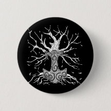 Yggdrasil, the Tree  of Nine Worlds, and  Mjolnir