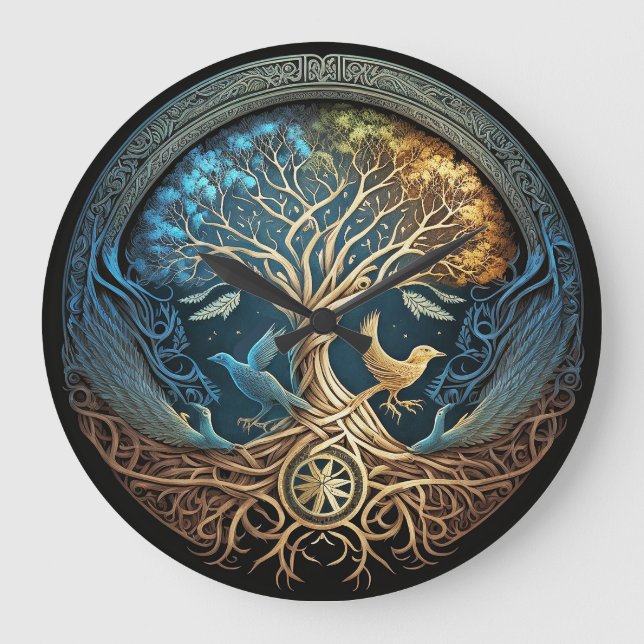 Yggdrasil Tree of Life Large Clock (Front)