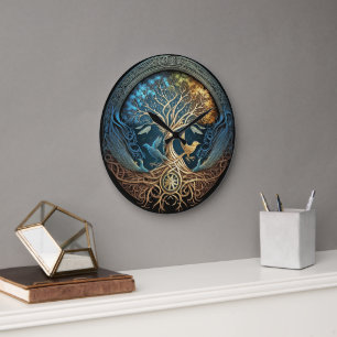 Yggdrasil Tree of Life Large Clock