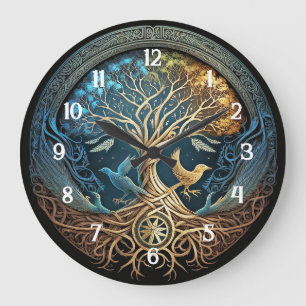 Yggdrasil Tree of Life Large Clock