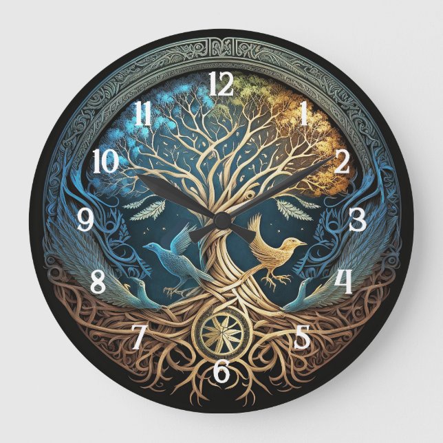 Yggdrasil Tree of Life Large Clock (Front)