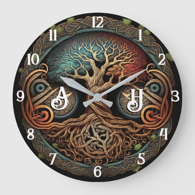 Yggdrasil Viking Tree of Life Large Clock (Front)