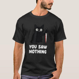 YHalloween ou Saw Nothing Bloody Knife Cat Meme f T-Shirt