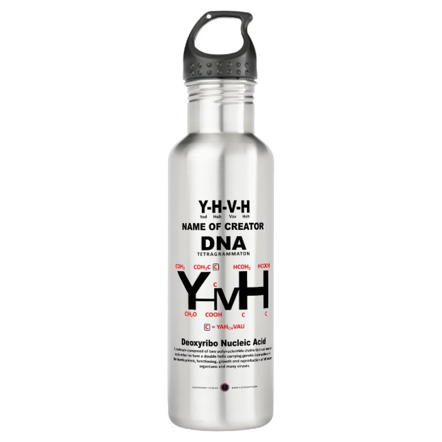 YHVH-DNA Chemical Bond 710 Ml Water Bottle (Front)