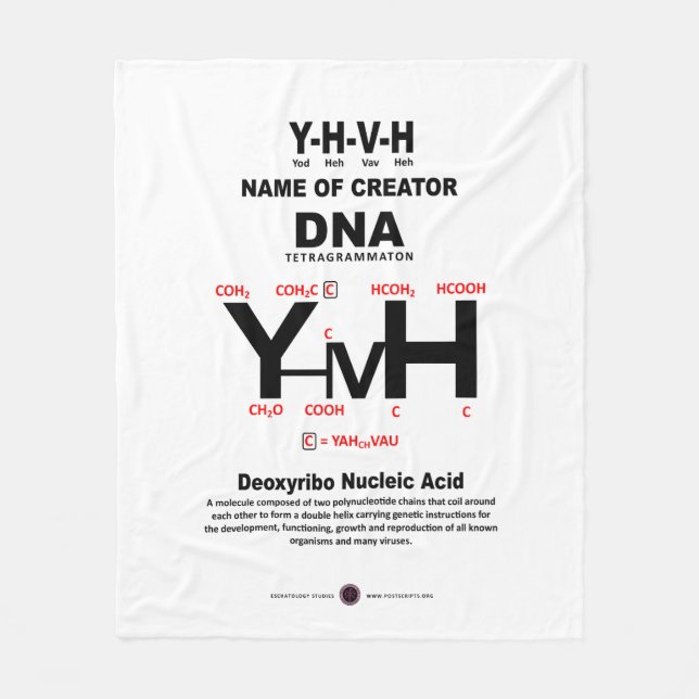 YHVH-DNA Chemical Bond Fleece Blanket (Front)