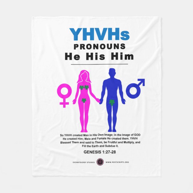 YHVH's Pronouns Fleece Blanket (Front)