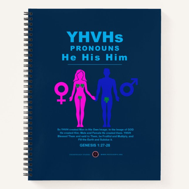 YHVH's Pronouns Notebook (Front)