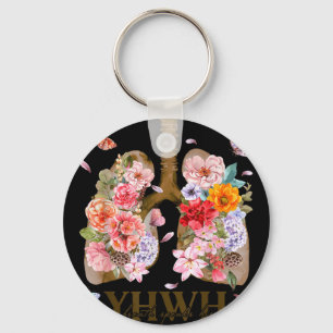 Yhwh Floral Lungs Christian Shirt _ Faith Graphic  Keychain