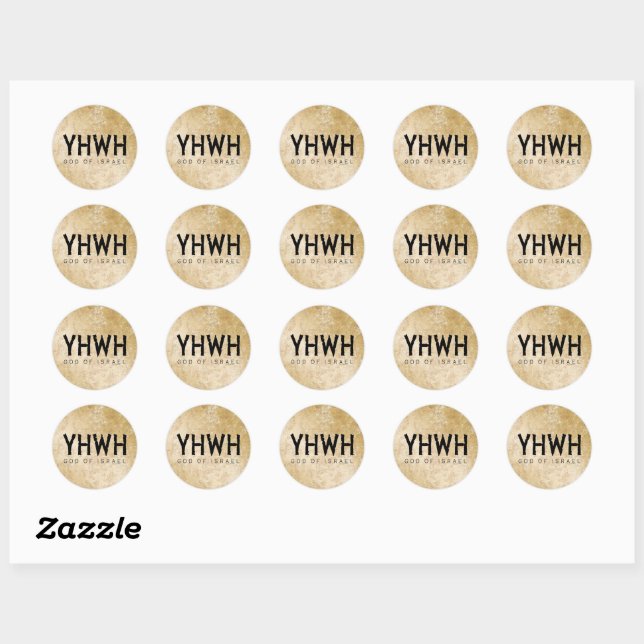 YHWH Jehovah Classic Round Sticker (Sheet)