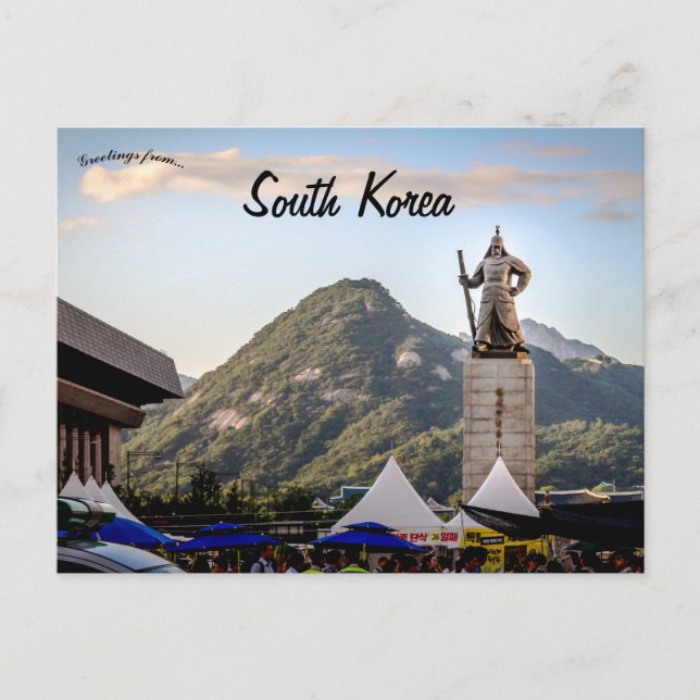 Yi Sun-Shin Statue South Korea Postcard (Front)