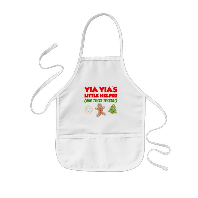 Yia Yia's Little Helper Christmas Cookies Kids Apron (Front)